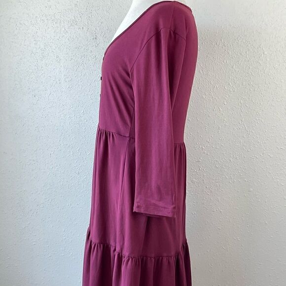 Pre-Loved Justify Womens Maaroon 3/4 Sleeve Dress Size S - Picture 2 of 4